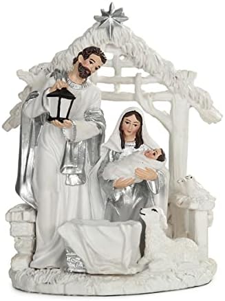 CHRUI 5 Hüvelykes Betlehem Set Szent Család Gyűjthető Dekoratív, Karácsonyi Asztali Ábra Dísztárgyakat, Miniatűr kis Jézus