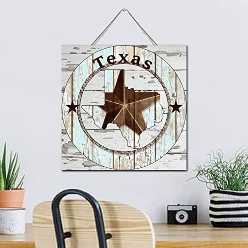 Autravelco Texas Lone Star Haza Térkép Személyre szabott Fali Dekoráció Letelepedett a Fa Alá 12x12 Inch Texas Szerelem Cowgirl