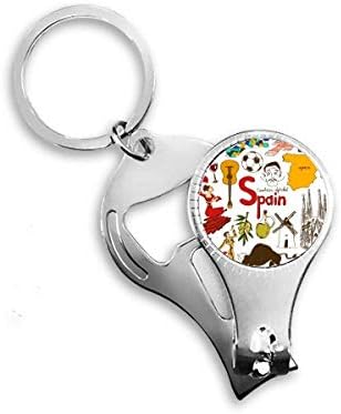 Spanyolország Landscap Állatok Nemzeti Zászló Köröm Zimankó Gyűrű Kulcstartó Sörnyitó Clipper