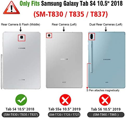 Fintie Ütésálló tok Samsung Galaxy Tab S4 10.5 2018-As Modell SM-T830/T835/T837, [Tuatara Mágikus Gyűrű] [360 Forgó] Multi-Funkcionális