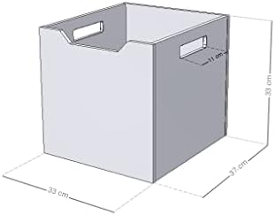 Benlemi Fa tároló doboz modell 4 - fogantyúval - Fehér, natúr fa szín - 33 x 33 x 37 cm