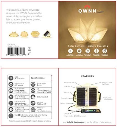 SOLIGHT DESIGN Napenergia Qwnn a Power Bank & Mobil Töltő - Felfújható Solar Lámpa - Vízálló, Kompakt, Hordozható - Nagy