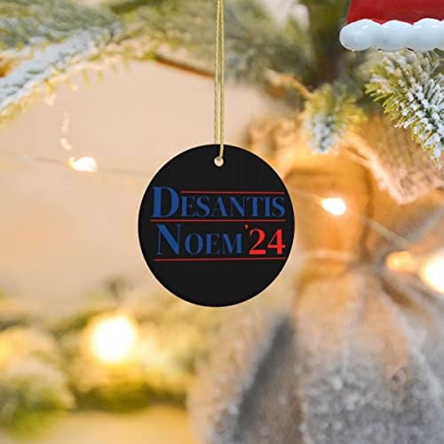 Desantis Noem 2024 Karácsonyi Dísz, Kormányzó Ron Desantis Tovább Florida Ingyenes Unfade Kerámia Fa Dísz, Trump Desantis