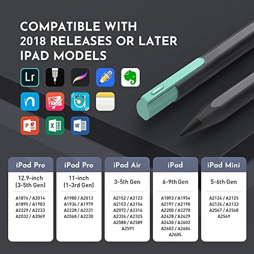 iPad Ceruza, Tilt & Palm Elutasítás Mágneses Aktív Touch Toll Kompatibilis Apple (2018-2023) iPad 6/7/8/9/10 Gen,Pro 11/12.9
