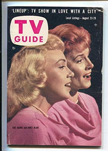 A TV Guide 8/23/1958-Edie Adams Janet Blair borító-Illinois-Nincs címke-újságos copy-FN