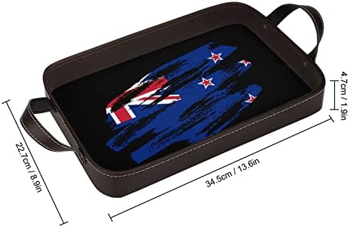 Grunge Texturált Új-Zélandi Zászló Bőr Dekoratív Tálca Személyre szabott Z Tálca Tároló a Szervező Kezeli az Otthoni Hotel