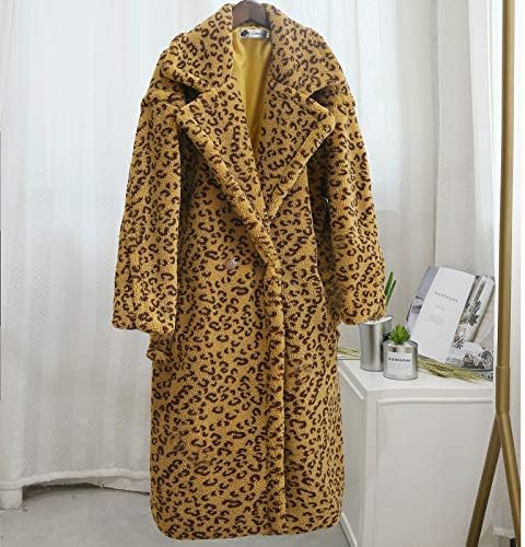 PRDECEXLU Holiday Plus Size Kabát, Női Hosszú Ujjú Alapvető Office Patchwork Kabát Szakaszon Leopárd Hajtóka Vastag