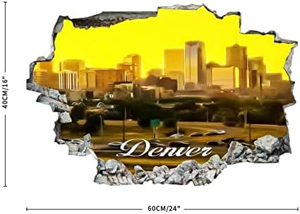 COCOKEN Amerikai Coloradói Denver Festmény Művészet Denver Városra Táj 3D Fali Matricák Freskó Wall Art Kivehető Poszter