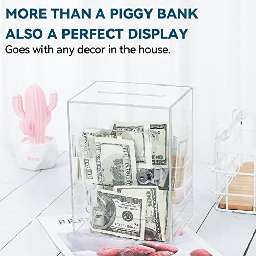 ETPlanet Piggy Bank a Felnőttek Tér Átlátszó Akril Money Bank Malacka Bank, hogy Nyílt, Tiszta Akril Kulcs, Pénz, Bank, Malacka