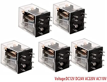 AKDE 5db Köztes Relé Mini Elektromágneses Relé, Kapcsoló, LED-es Tekercs Általános DPDT 8/11/14 Csapok AC 110V, 220V DC 12V