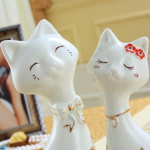 ZAMTAC Maneki Neko lakberendezés macska Kézműves Terem Dekoráció Kerámia Dísz Porcelán Állat Figura Vagyont macska Kreatív