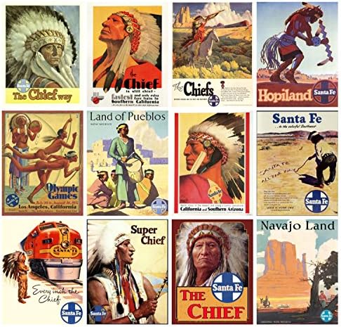 2023 Fali Naptár [12 oldal 8x12] Főnök Native American Vintage Travel Poszter Hirdetések