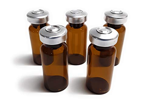 10mL Depyrogenated Steril Amber Borosillicate Üveg Szérum Üveg - 100 Csomag Piros Kupakos