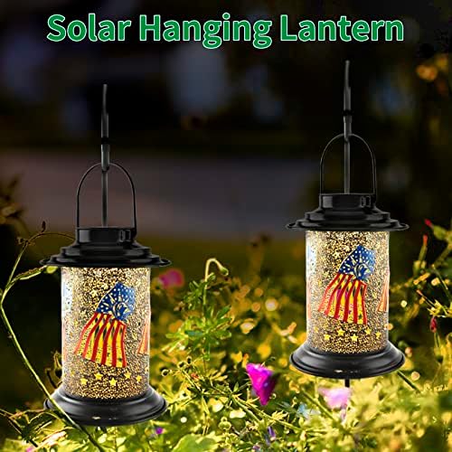 Lóg Solar Lámpa, Amerikai Zászló Lámpa, Napelemes Lámpák Kültéri, Vízálló, Fekete Fém LED Lámpa Kültéri Kerti Terasz, Kerti