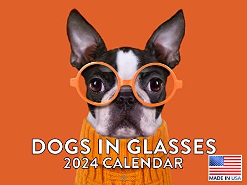 A kutyák A Szemüveg Naptári 2024-Es Fali Naptár Ajándékokat, A Nők, Férfiak, Gyerekek, Kutya Szerelmeseinek