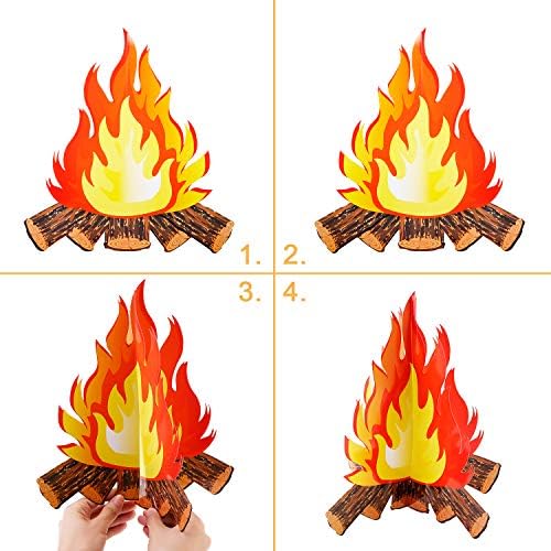 12 Centi Magas, Mesterséges Tűz Hamis Láng Papír 3D Dekorációs Karton Tábortűz Központi Láng lángot Tábortűz Parti Dekoráció