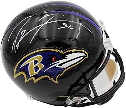 Ray Lewis Aláírt Baltimore Ravens Primitivizmus Teljes Méret NFL Sisak - Dedikált NFL Sisak