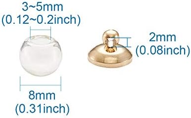 Craftdady 22pcs Üres Átlátszó Üveg Robbant Globe Gyöngy 8 mm-es Bárcsak Labdát Palack, 3-5mm Száját, 8 mm-es Caps Tartalmazza