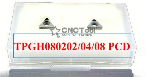 FINCOS Ree Szállítási 2DB TPGH080202 / TPGH080204 / TPGH080208 PCD Gyémánt Lapkák Unalmas, bár CNC Gép Outlet - (Lapka Szélesség(mm):