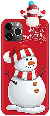 Pnakqil Karácsonyi tok Samsung Galaxy A03s 4G 6.5 Ütésálló Puha TPU Szilikon Piros védőburkolatot a Karácsony Szép 3D-s Hóember