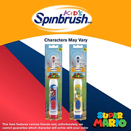 Super Mario Gyerek Spinbrush Akkumulátor Elektromos Fogkefe, Puha, 1 ct, Karakter Eltérőek Lehetnek