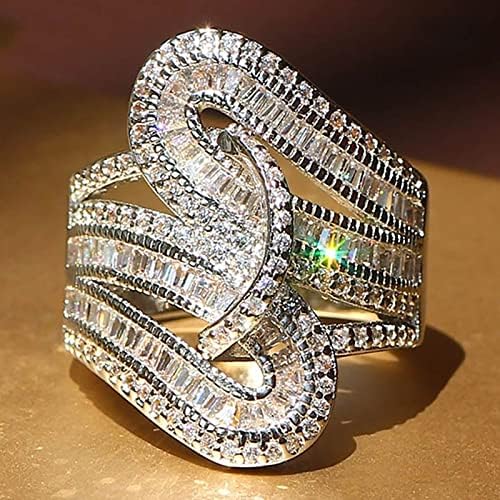 Gyűrű Ember Pár Hercegnő csiszolt Gyémánt Meghatározott Gyűrű Divat Luxus Nők Eljegyzés, Esküvő Ékszer