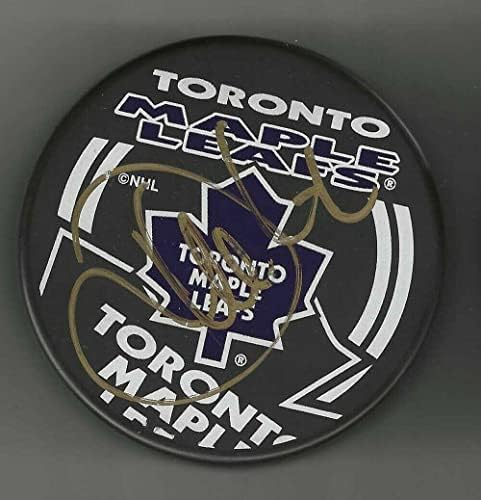 Robert Reichel Aláírt Toronto Maple Leafs Szuvenír Puck - Dedikált NHL Korong