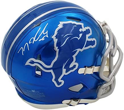 TJ Hockenson Aláírt Detroit Lions Sebesség Flash NFL Mini Sisak - Dedikált NFL Mini Sisak