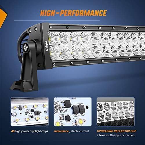 Nilight - 70003C-EGY 22 120 w-os LED Bar Árvíz Helyszínen Kombinált Munka Fény Távolsági Fény Ködlámpa Offroad Világítás