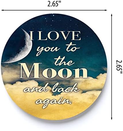 Szeretlek A Hold Éjfélkor Kék 2,75 x 2.75 Kerámia Kocsi Alátétek Csomag 2