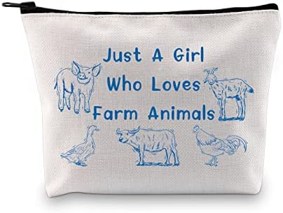 VAMSII Vicces Farmer Ajándék, Csak Egy Lány, Aki Szereti az Állatokat Kozmetikai Táska Tehenek, Disznók, Kecskék Szerető