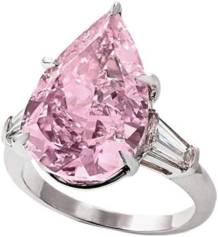 Csörög a Nők, Gyönyörű Rózsaszín Gyémánt Geometria vízcsepp Hegyes Gyűrű Női Ékszerek Gifta Jó Ajándék egy Barátnő, Barát,