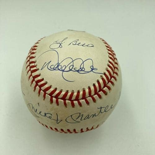 Mickey Mantle Derek Jeter Ne Mattingly Yankees Legendák Aláírt Baseball PSA DNS - Dedikált Baseball