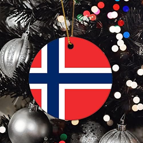 Karácsonyi Kerámia Díszek Norvég Zászló Karácsonyi Díszek Nemzeti Zászlók Porcelán Dísz Vicces karácsonyfa Díszek Dekorációs