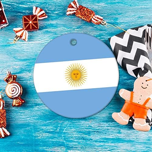 Argentína Zászló Karácsonyi Kerámia Dísz Megemlékezés Nemzeti Nap Díszek, 3 inch Lógó Díszek Vicces Karácsonyi Megemlékezés