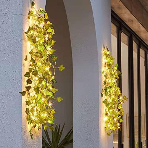TFGK LED String Fények,elemes Zöld Levél Garland Szőlő Növény a Fény,a Karácsonyi lakodalom Haza Fény Dekoráció(2M,4 M,6M,10M),10m100LED
