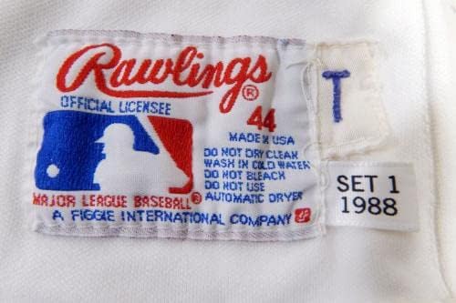 1988-ban a Kaliforniai Angyalok Devon Fehér 30 Játék Használt Fehér Jersey 44 DP14393 - Játék Használt MLB Mezek