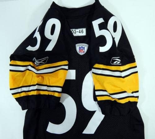 2003 Pittsburgh Steelers 59 Játék Kibocsátott Fekete Jersey 46 DP21324 - Aláíratlan NFL Játék Használt Mezek