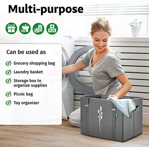 Zöld Bulldog Újrafelhasználható Táskák - nagy teherbírású, Összecsukható, helytakarékos Tote Bevásárló Táskák - Box Zsák