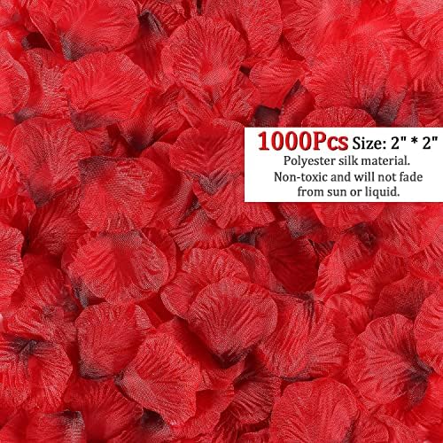 Golray 40 Pack Szeretlek Lufi, valamint a Szív Lufi Készlet 1000 Db Sötét-Vörös Selyem Rózsa Szirmok Esküvői Virág Dekoráció