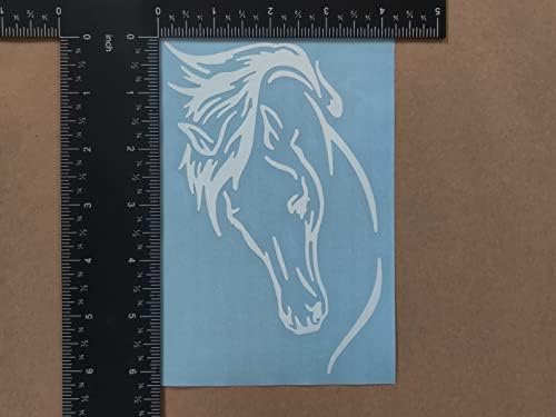 Ló Matrica 4 Csomag: Ló Szívverés, Patkó, Ló Vágtatott, Részletes Ló Fejét (Fehér, Nagy ~5)