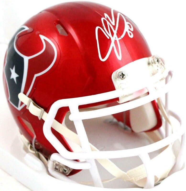Andre Johnson Dedikált Houston Texans Flash Sebesség Mini Sisak-SZÖVETSÉG W *Fehér - Dedikált NFL Mini Sisak