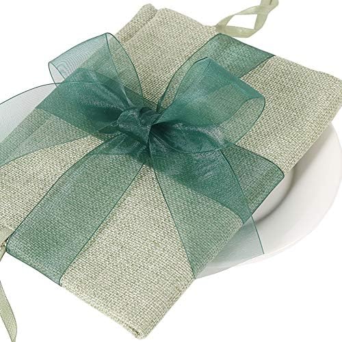 HRX Csomag Áttetsző Organza Szalag Zöld 1.5 inch, 100 Yard Háló Ajándék Szalag Karácsonyra Ajándék Ajándék Csomagolás
