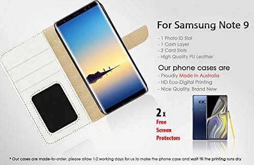 (a Samsung Note 9, Galaxy Note 9) Flip Pénztárca burkolata & képernyővédő fólia Csomag - A3957 Szivárvány Elefánt