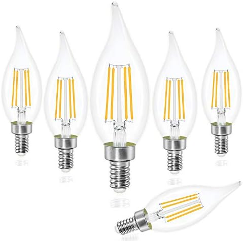 Sailstar Szabályozható LED Gyertyatartót Izzók,60W Egyenértékű,4000K Nappal Fehér,4 Watt Csillár Izzó,LED Edison-Izzó,E12
