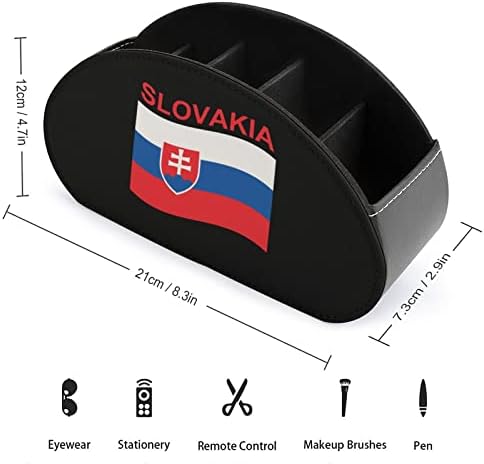 Zászló Szlovákiában TV Távirányító tartó, 5 Rekeszes Pu Bőr Doboz Tároló Szervező Irodai Kellékek