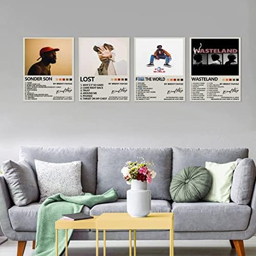 Brent Faiyaz Vászon Plakátok 4 Db Borító Alá Korlátozott Plakátok Szoba Esztétikai Fesztivál Ajándék Családi szoba Decor