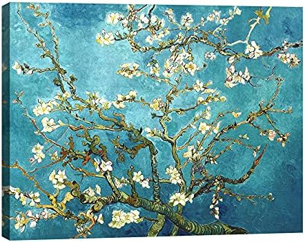 Pyradecor Modern Mandula Virág Híres Olaj Festmény Reprodukció Vászonra Ujjlenyomat, Van Gogh, Virágos Képek, Vászon Wall