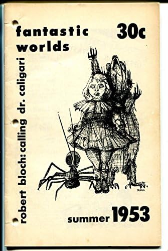 Fantasztikus Világok 4 1953-Robert Bloch-Hívja Dr. Caligari-Őrült,-Drakula-VG