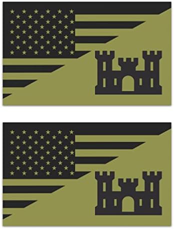 Edward & Co Matrica Hadsereg Mérnök Taktikai Matrica USA Zászló Egyesült Államok Teherautó, Autó Ablak, Laptop Vinil Lökhárító